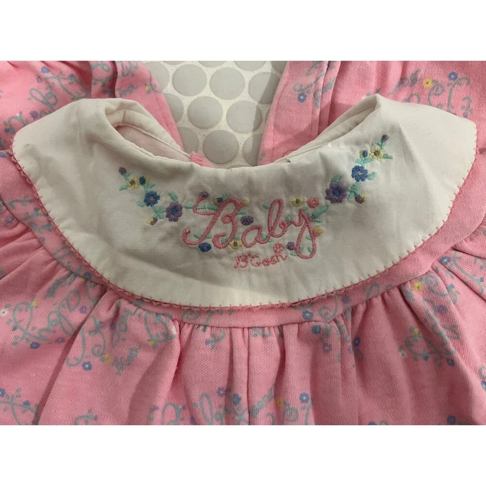 Osh Kosh Baby B'Gosh Vintage Pink Floral Bubble Romper One Piece Size 6-9 Month